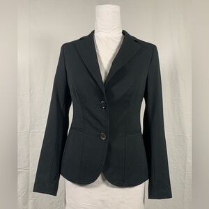 D. Exterior by Daniele Denti Italy Black Wool Blend Blazer Red Patterned Lining